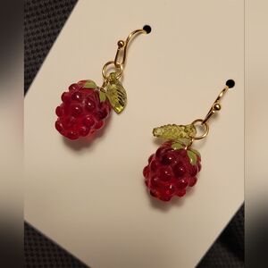 Red Raspberry Dangle Earrings